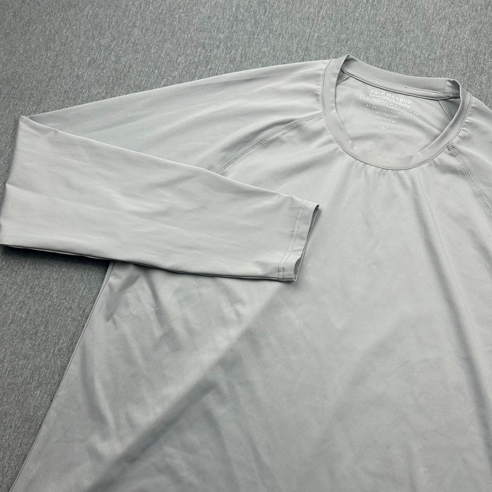 Fair Harbor Sun Protectant UPF 50 Long Sleeve Shirt Mens Large Gray Beach
